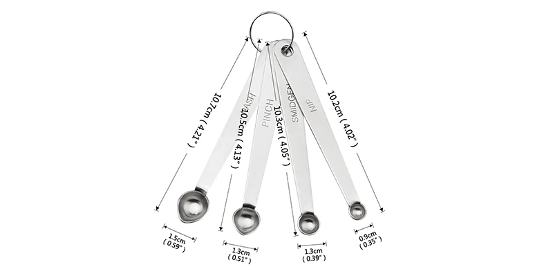 4 шт./компл. Нержавеющая сталь приправа ложки с длинной ручкой мерная ложка приправы Кофе Чай гаджеты Кухня Пособия по кулинарии инструменты