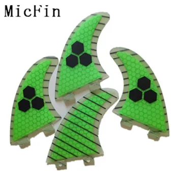 

High quality FCS fins with fiberglass honey comb material for surfing fin M-size 4pcs/set