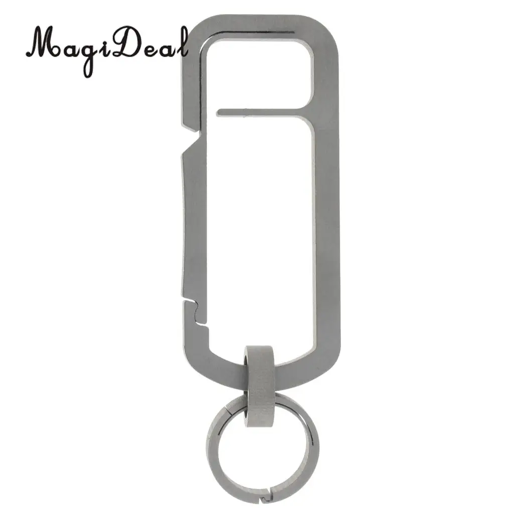 MagiDeal Key Chain Ring Carabiner Hook Belt Buckle Outdoor Titanium Alloy Key Chain Buckle Carabiner Hook Key Ring 