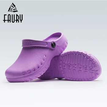 

Purple Work Shoes for Nurse Doctors Hospital Medical Shoes with Strap Surgical Shoes Safety Non-slip Lab Footwear Unisex Slipper
