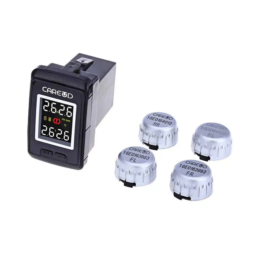 

U912 433.92MHz Wireless TPMS Tire Pressure Monitoring System 4 External Sensors LCD Display Monitor for Honda