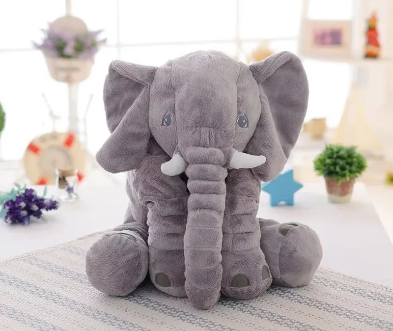 

60CM Cute Elephant Plush Toy With Long Nose Pillows PP Cotton Stuffed Baby Cushions Super Soft Elephants