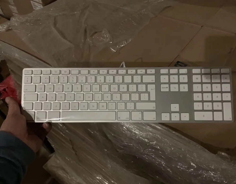  Aluminum Wired USB A1243 Laptop UK Keyboard with 10 Key Numeric Keypad MB110LL/A for All iMac or Ma