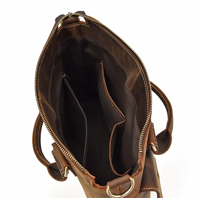 MAHEU Crazy Horse настоящая кожаная деловая сумка на плечо с ручкой, сумка для ноутбука, мужской портфель, прочные винтажные мужские сумки