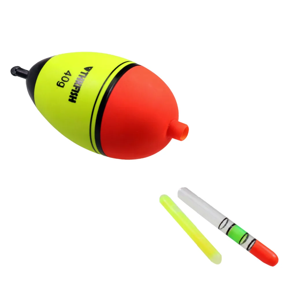 5pcs 5g EVA float + 10pcs Glow stick Fishing Floats Luminous Lighting Floats