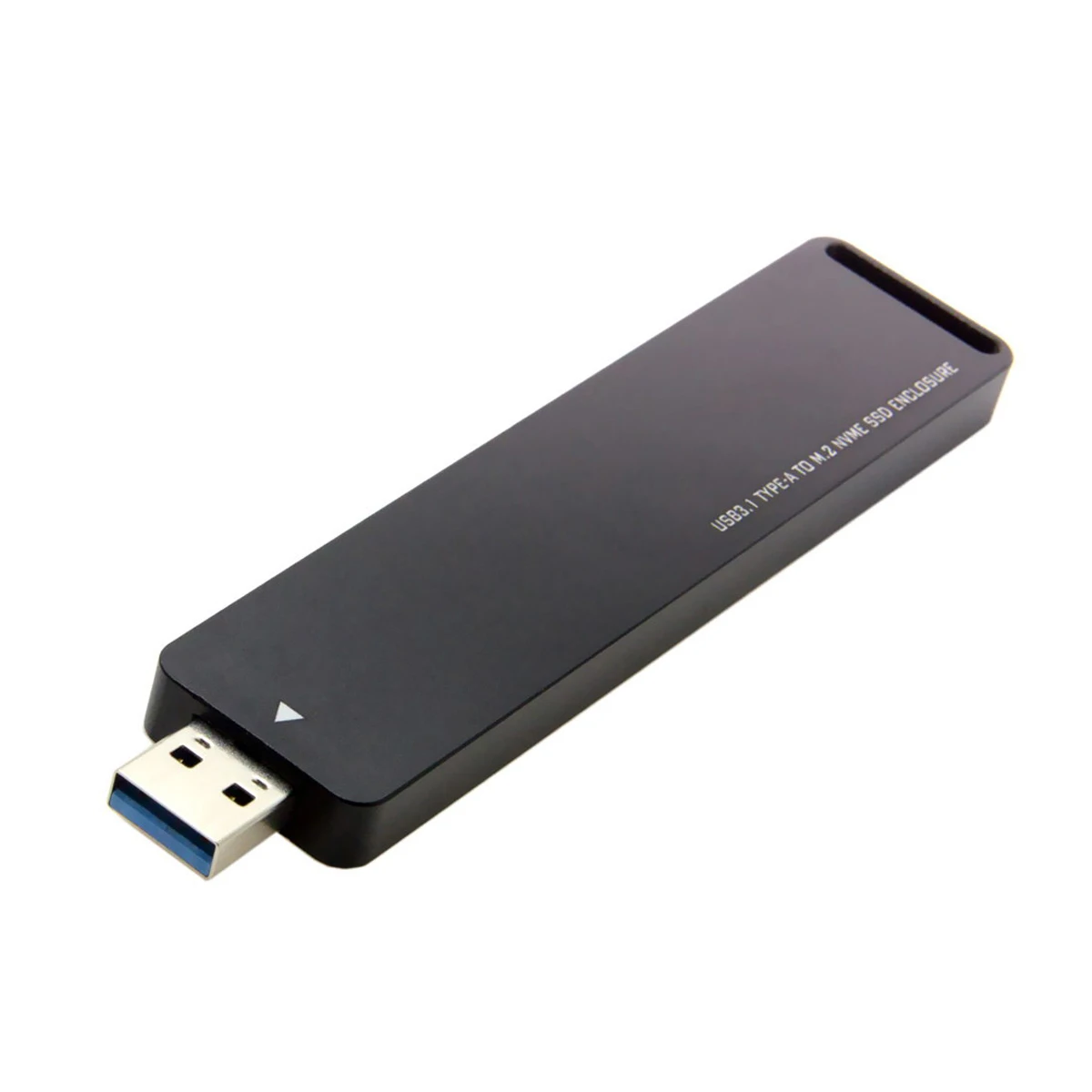 Чехол для SSD NVME-USB адаптер 10 Гбит/с Usb 3,1 Gen 2 M.2 PCIE SSD To type-A карта не требуется кабель USB To M2 Solid State Drive Key M - Цвет: Black