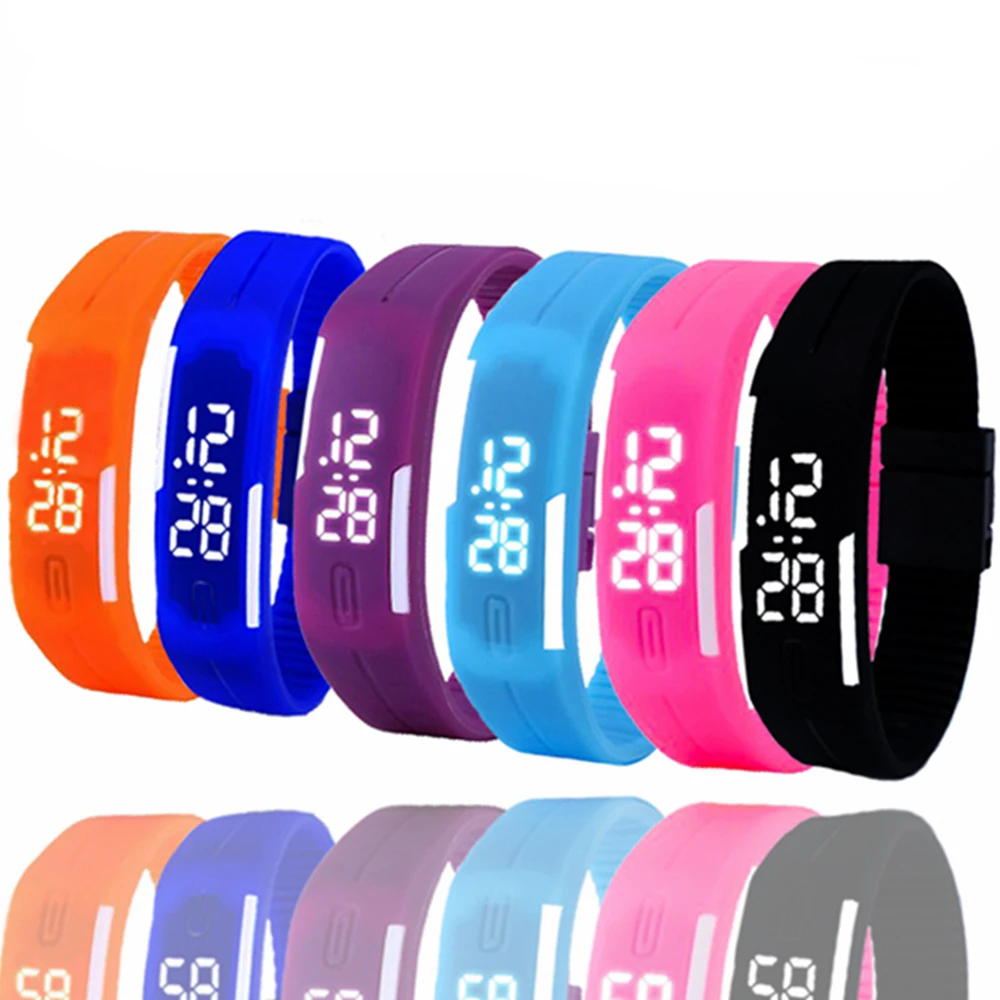 Мужские спортивные детские часы ультра тонкие женские силиконовые цифровые светодиодный наручные часы для девочек и мальчиков детские часы Reloj Hombre Reloj Mujer