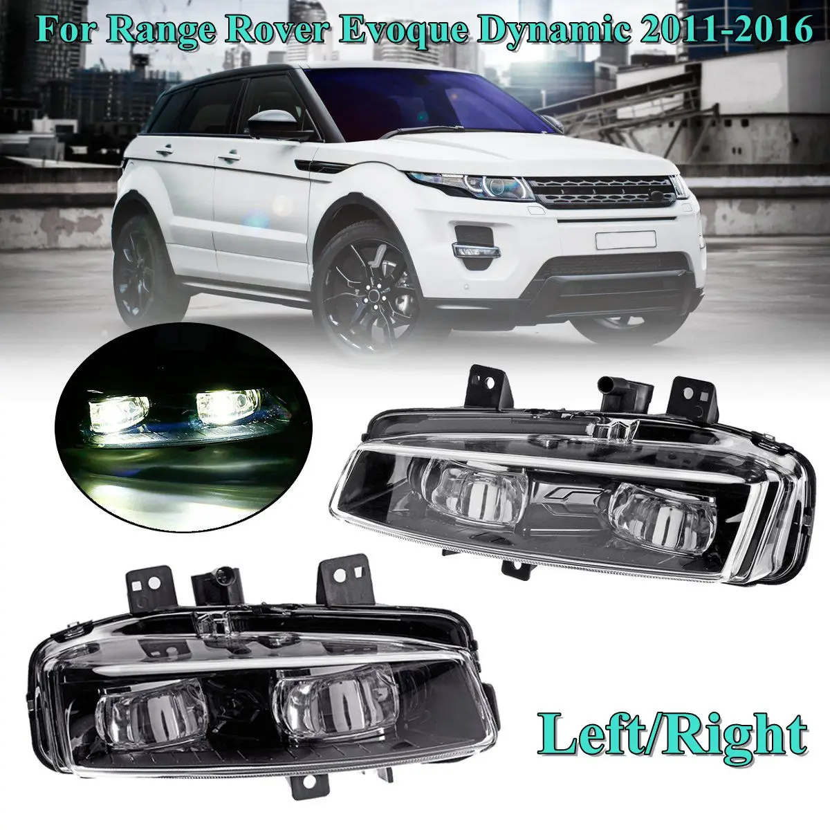 1 пара автомобиль передний левый и правый бампер туман светильник с лампой Замена для Range Rover Sport динамический 2011 2012 2013 14-16 - Цвет: 1 Pair Black
