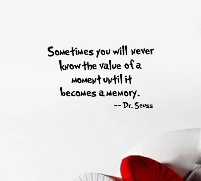 Dr Seuss Quote About Memories New Dr. Seuss Sometimes You Will Never Know The Value Of A Moment Until It  Becomes A Memory Wall Stickers Quote Vinyl Decoration|Decor Vinyl  Stickers|Decorative Wall Paper Art Stickersticker Butterfly - Aliexpress