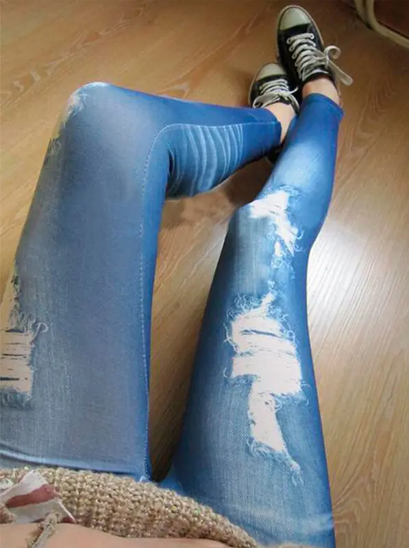 Женские джинсы середине талии Мотобрюки выглядят узкие Джеггинсы Колготки для новорождённых Брюки для девочек Мотобрюки синий порванные джинсы для женщин Горячая Распродажа года джинсовой JeA