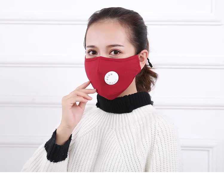 1pcs red Маска против пыли PM2.5 респиратор Моющиеся Многоразовые маски хлопок унисекс теплая и Пыленепроницаемая дыхательная маска A73 - Цвет: 1pcs red
