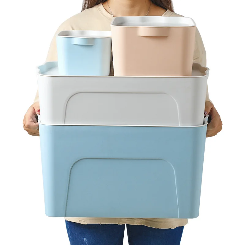 

Thick Plastic Storage Box Superimposed Desktop Wardrobe Storage Box clothing Storage Box Cosmetic Sundries Storage Box with Lid