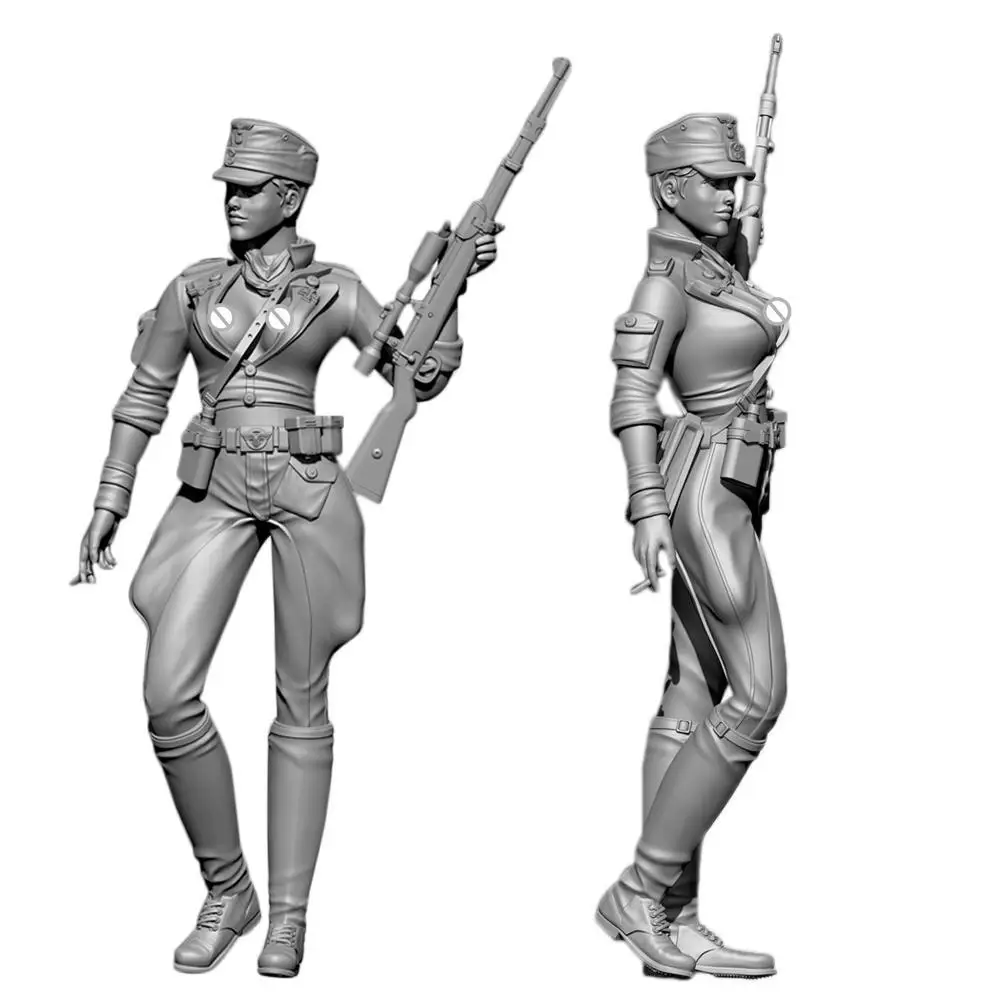 1/35 50 мм женские фигурки из снайперской смолы набор моделей солдата шутер красоты