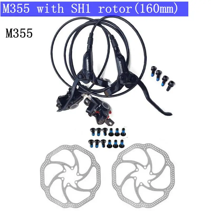M355 MTB велосипед гидравлический дисковый тормоз BR BL M355 левый и правый рычаг с ротором набор Аксессуары для велосипеда - Цвет: with HS1 160mm