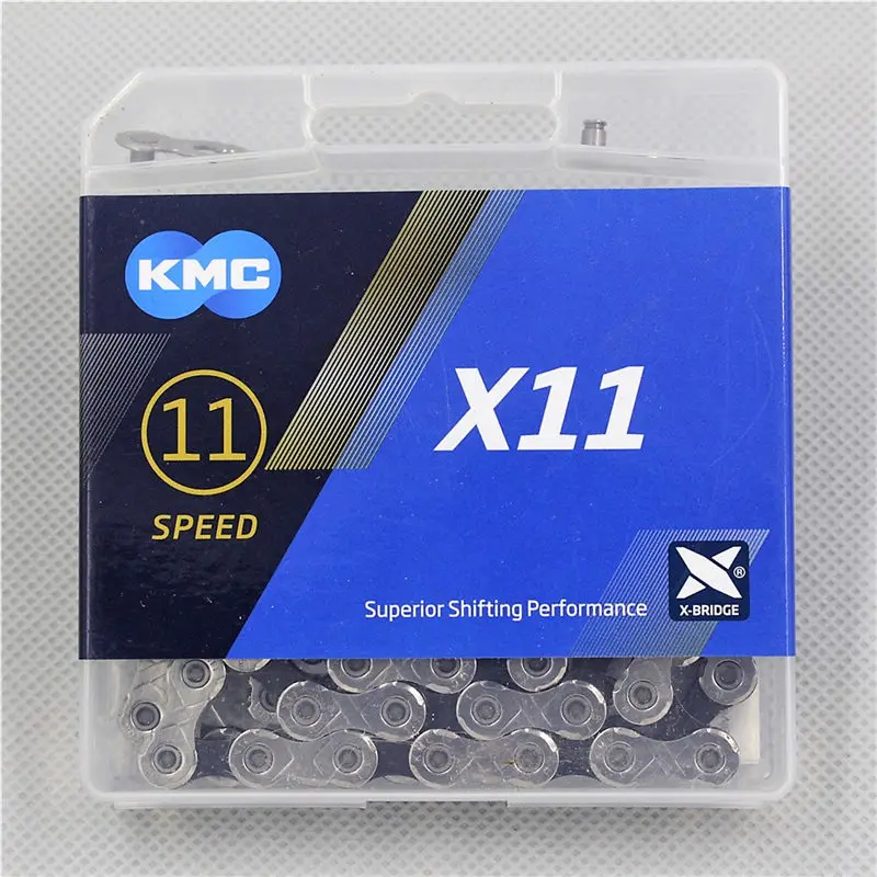 Новая велосипедная цепь KMC X8, X9, X10, X11, X12, велосипедная цепь, 11 скоростей, Шоссейная, MTB, шатун Shimano/SRAM 8, 9, 10, 11, 12s переключатель, 116L - Цвет: X11 11S 118L