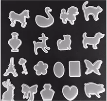 New 19Pcs/set Holes Animal Bow heart Key Waterdrop Silicone perfume bottle Mold Mould Resin Jewelry Making DIY Craft H199