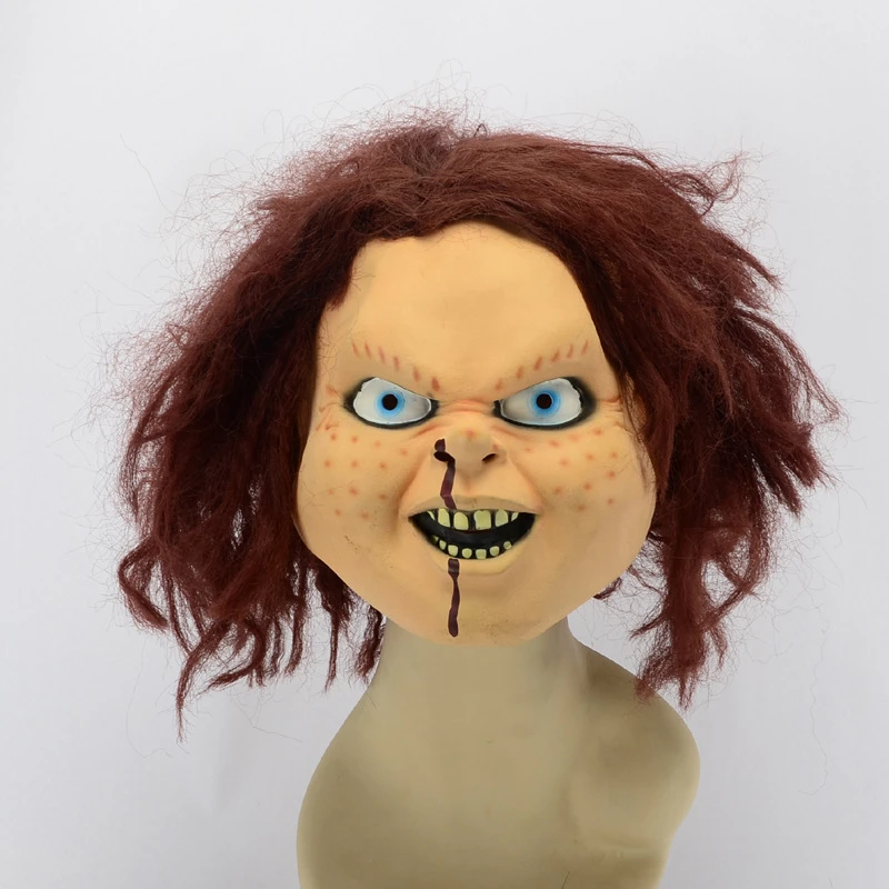 Halloween Free Shipping Terrorist Latex Scary Ghost Mask Toy Game Trick Mask Carnival Party Show Chucky doll Latex Mask|Boys Costume Accessories| - AliExpress