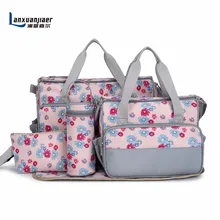 Neue 5 stücke set New Baby Wickeltasche Große Fashion Taschen Für Mama Multifunktionale Mutterschaft Kinderwagen Tasche Wickelkommode handtasche