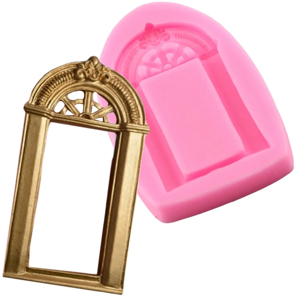 

3D Dollhouse Door Silicone Mold Cake Border Fondant Molds Cake Decorating Tools Candy Chocolate Mold Resin Clay Jewelry Mould