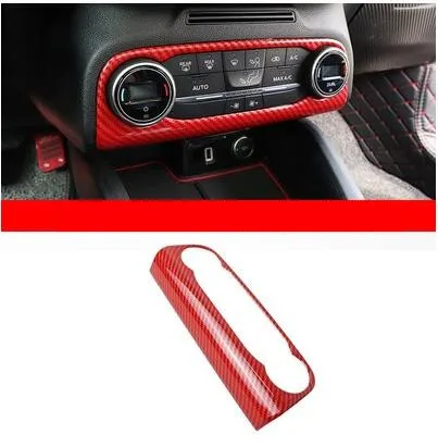 Красное углеродное волокно инструмент oudlings очки переключатель AC воздуха на выходе дверная ручка украшена рамкой для Ford Focus AAA390 - Название цвета: 4