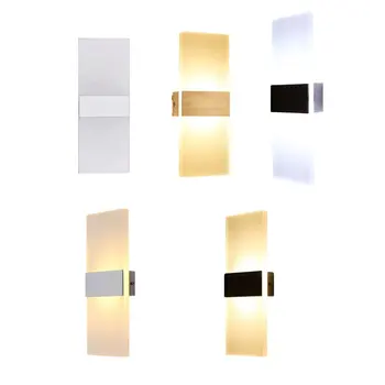 

6W/12W Acrylic Straight Corner Shadow Lamp for Bedrooom Living Room Hotel Bedside Light Wall Lamp White Ligh