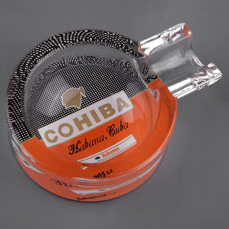 Cohiba Clear Portable Gadgets Transparent Crystal MINI Fine Cuban Glass Travel Cigar Ashtray with Nice Gift Box Packing | Дом и сад