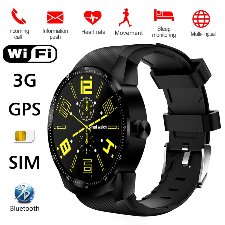 

RICHFIELD Bluetooth Smart Watch with GPS wifi phone watch 1.2GHz Dual Core 4G Heart Rate Fitness Tracker Smart android watch Men