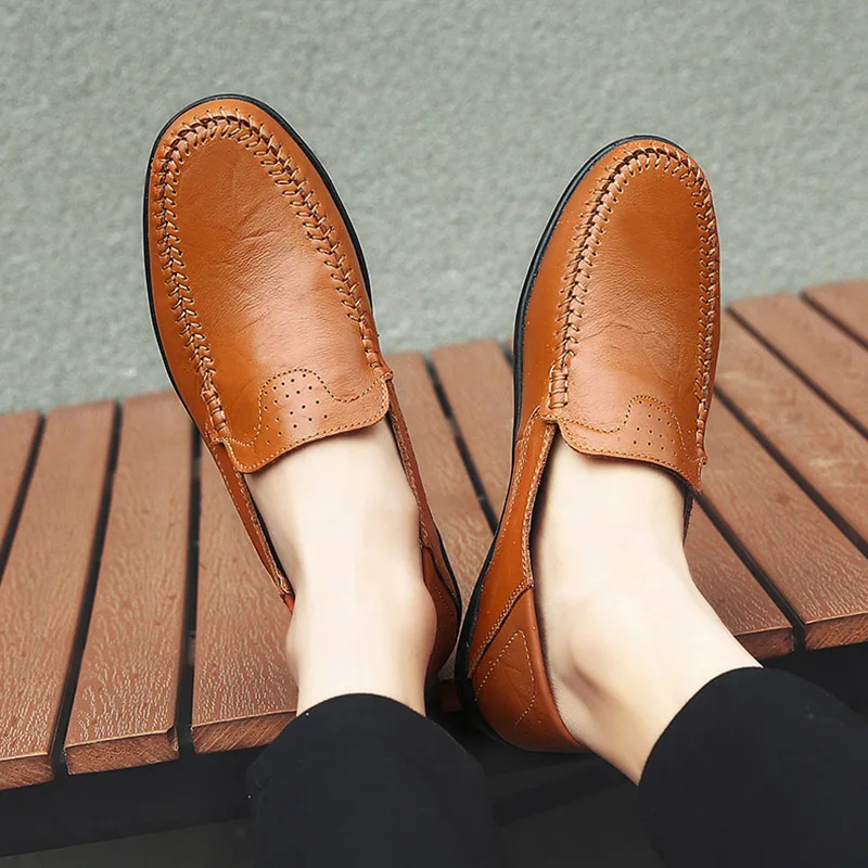 

Fashion Men Peas Loafers Summer Casual Men Shoes High Quality Spring Shoes Men Flats Gommino Driving Shoes Breathable HC-002