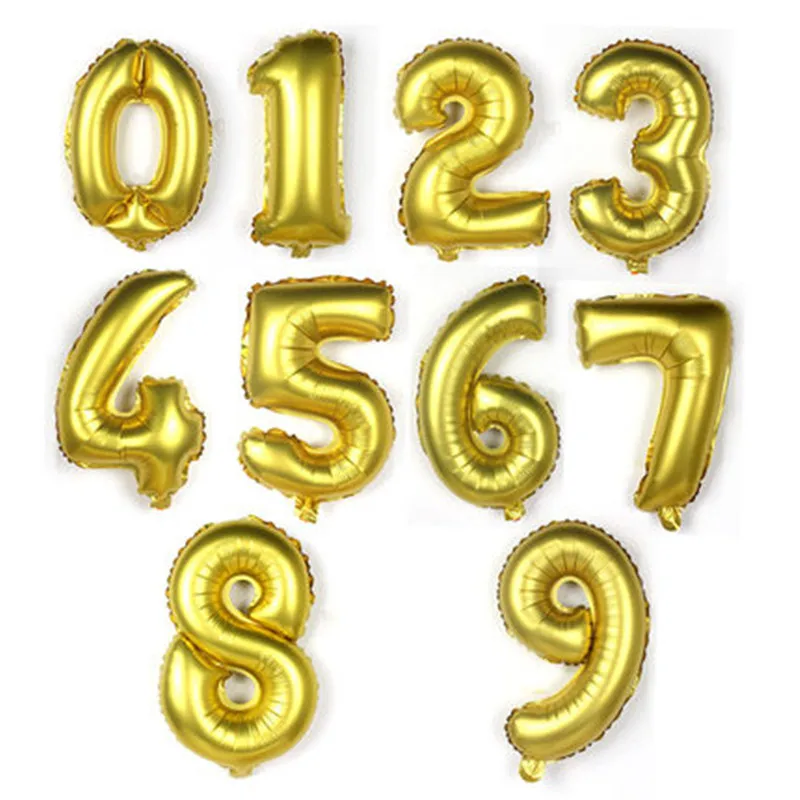32 дюйма шара с цифрой на возраст 1, 2, 3, 4, 5, количество цифр наполненные гелием шары Baby Shower День рождения Свадьба Декор шарики принадлежности - Цвет: gold number