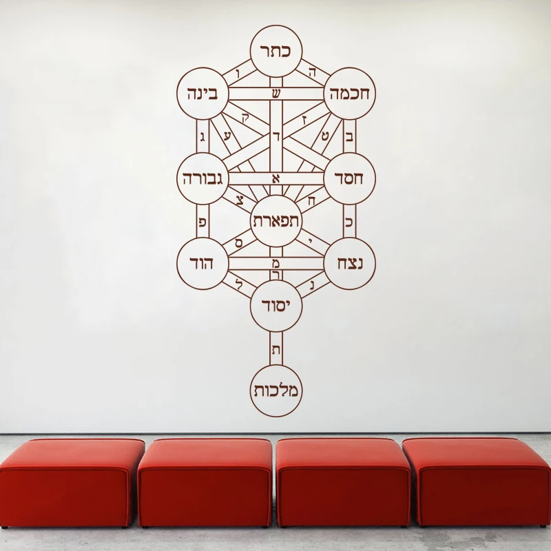 Художественный дизайн домашний религиозный декоративный ПВХ Cabala Древо жизни настенный стикер съемный домашний декор