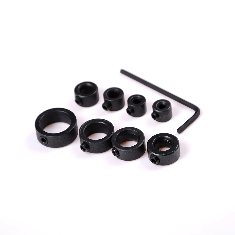 

8pcs/set 3-16mm Drill Bit Tools Depth Stop Collar Ring Positioner Spacing Ring Locator Woodworking Tools With Hex Wrench
