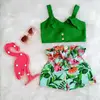 Emmababy Brand Toddler Baby Girls Floral Vest Falbala Sleeveless Off Shoulder Crop Tops Floral Printed Shorts Outfits Clothes 1