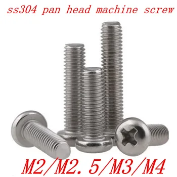 

50PCS M2 M2.5 M3 M4 DIN7985 GB818 Stainless Steel Cross Recessed Round Pan Head Screws Phillips Screws Bolts