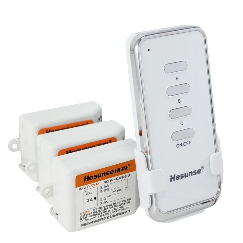 

AC180V~AC245V wireless electric remote control light switch module for home office light lamp(1 remote controller+3 modules)