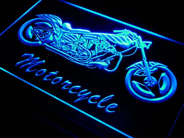 

i642 Motorcycle Bike Sales Services LED Neon Light Sign On/Off Switch 20+ Colors 5 Sizes