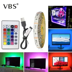 5 в USB мощность светодиодные полосы света RGB/белый/теплый белый 2835 SMD HD ТВ Настольный ПК экран подсветка и светильник 1 м 2 м 3 м 4 м 5 м