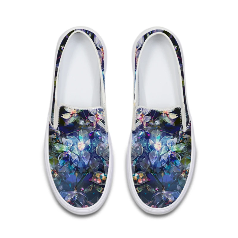 

Blue Flower Women Flat Shoes Loafers Solf Comfortable Slip On Autumn Sneakers Casual Breathable Canvas Loafer Zapato Mujer