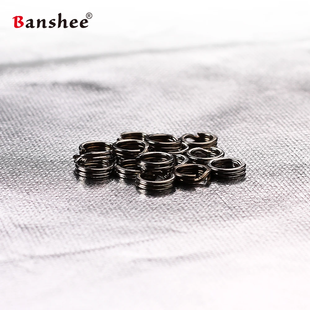 Banshee 100/60Pcs Black Classic Stainless Steel Split Ring Fishing