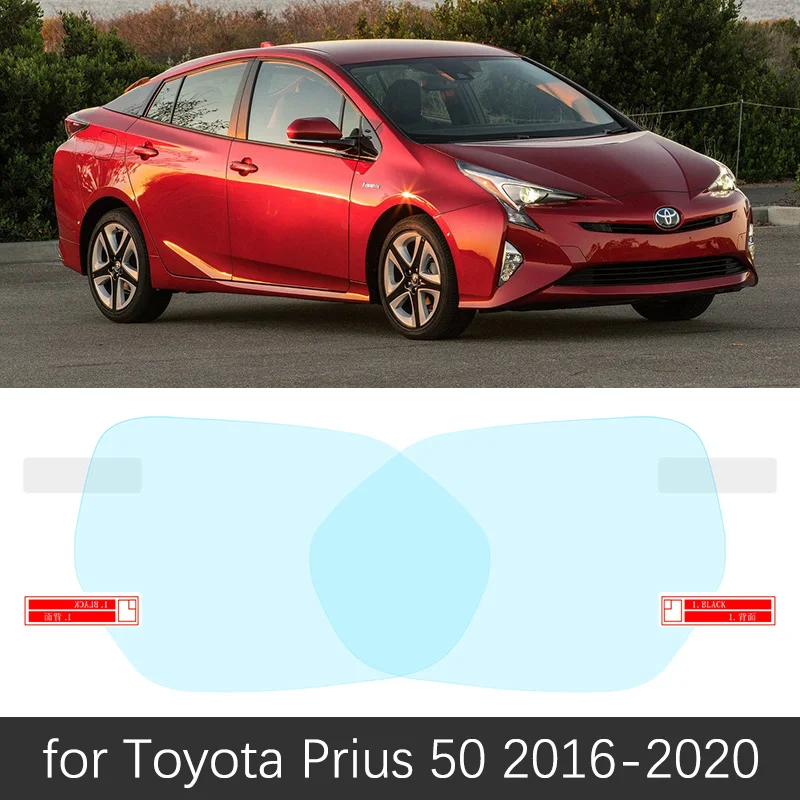 Для Toyota Prius 10 20 30 50 C V Aqua 1997- полное покрытие противотуманная пленка зеркало заднего вида непромокаемые противотуманные пленки аксессуары - Название цвета: Prius 50 2016-2020