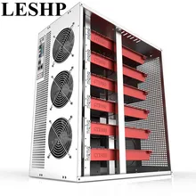 LESHP 6/8 GPU вертикальный тип графического серверного шасси MicroATX/ITX/ATX 4U Шахтерская машина шасси с двойной конструкцией источника питания