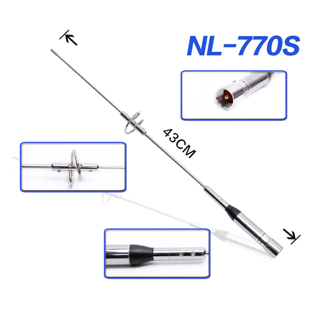 

Original For NAGOYA NL-770S PL259 Connector Dual Band UHF/VHF 144/430MHz 150W 2.15/3.0dBi Antenna SL16/UHF-J/M Type CB