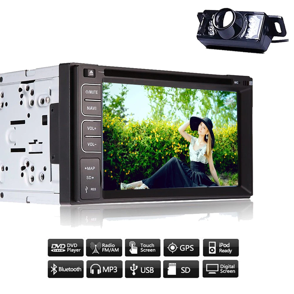 Sale Steering Wheel Car DVD Player Bluetooth FM AM Touchscreen Receiver Autoradio Video Radio Map GPS Stereo RDS Navigator 9