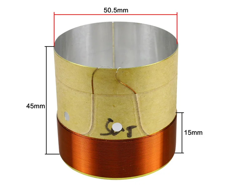 GHXAMP 50,5 мм Бас Звуковая катушка белого алюминия звуковое отверстие 8 Ом громкоговоритель ремонт DIY Высота 45 мм 2 шт