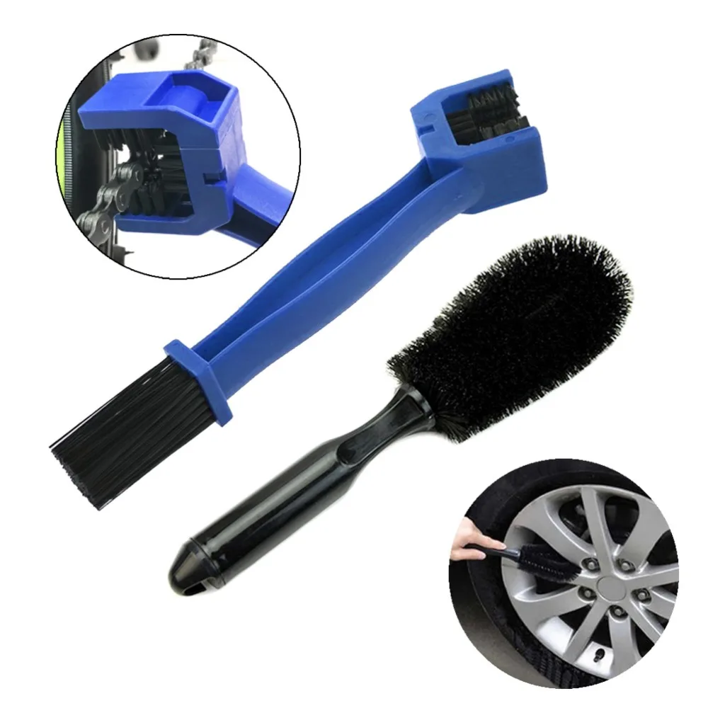 

Car Motorcycle Wheel Tire Rim Scrub Washing Brush and Chain Sprocket Cleaning Brushes Tool
