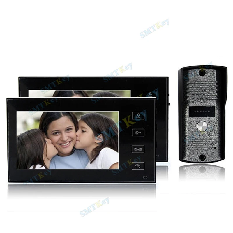 

766 2V1 7inch Video Doorphone touch screen Color Monitor Night Vision Camera intercom System