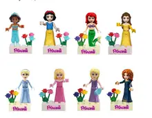 8 Pcs do Conto de Fadas Princesa Menina Modelo Boneca Figuras de Construção Tijolos Blocos Kid Amigos Brinquedos Para Crianças Compatíveis Com Os Amigos