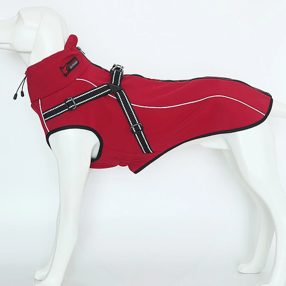 Outdoor Dog Jacket Polyester Fleece Lined Dog Coat with Outdoor Dog Jacket Polyester Fleece Lined Dog Coat with