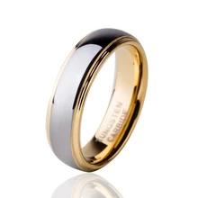 6 мм золото Цвет вольфрам карбида обручальное кольцо комфорт Fit обручальные ювелирные изделия для мужчин Anillos