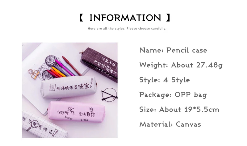 Тканевый чехол-карандаш с сеткой, креативные китайские персонажи, простая канцелярская сумка, белая вместительная сумка для мальчиков и девочек, школьные принадлежности для учащихся