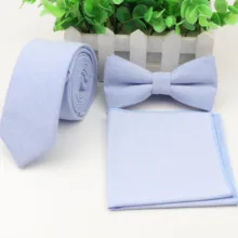 Тонкий хлопок сплошной цвет галстук бабочка Карманный платок Набор чистый цвет полный галстук платок с изображением бабочек много